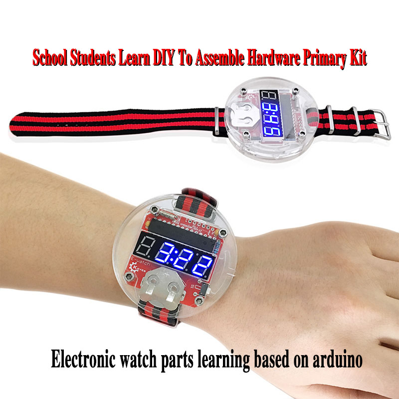 Diy Electronics Learning Kit - 電子時計部品学習ハードウェアアセンブリをベースにしたシングルチップLEDキット時計大時間DIY