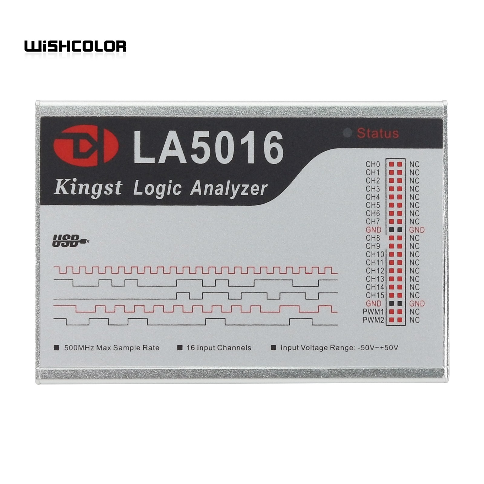 Logic Analyzer Usb - Wishcolor-USBロジックアナライザー、調整可能なpwm出力、16チャンネル最大サンプリングレート、500m、10g深さ、la5016