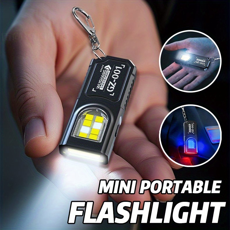 Diy Lamp Electronics - 強力なミニCOB LEDキーホルダー懐中電灯、USB C充電式、吊り下げ式作業灯、防水キーリング、キャンプ、ウォーキング、ポケットランプ