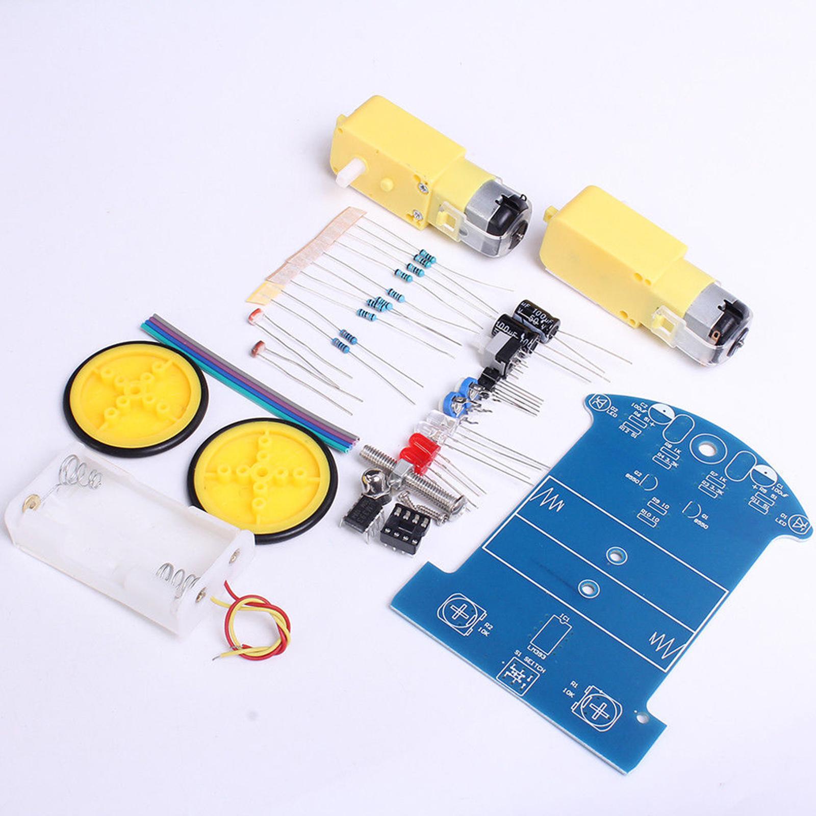 Diy Electronics Learning Kit - スマートロボットカーキット DIY電子玩具、頑丈、インテリジェントトラッキングラインカーキット、女の子、男の子、初心者、学校向け学習用