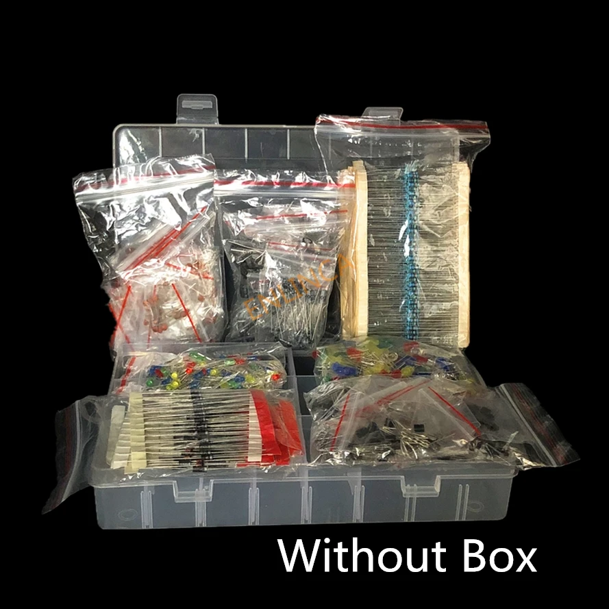 Diy Electronic Components - 金属皮膜抵抗キットLEDダイオード電解コンデンサセラミックセットトランジスタパックDIY電子部品キット