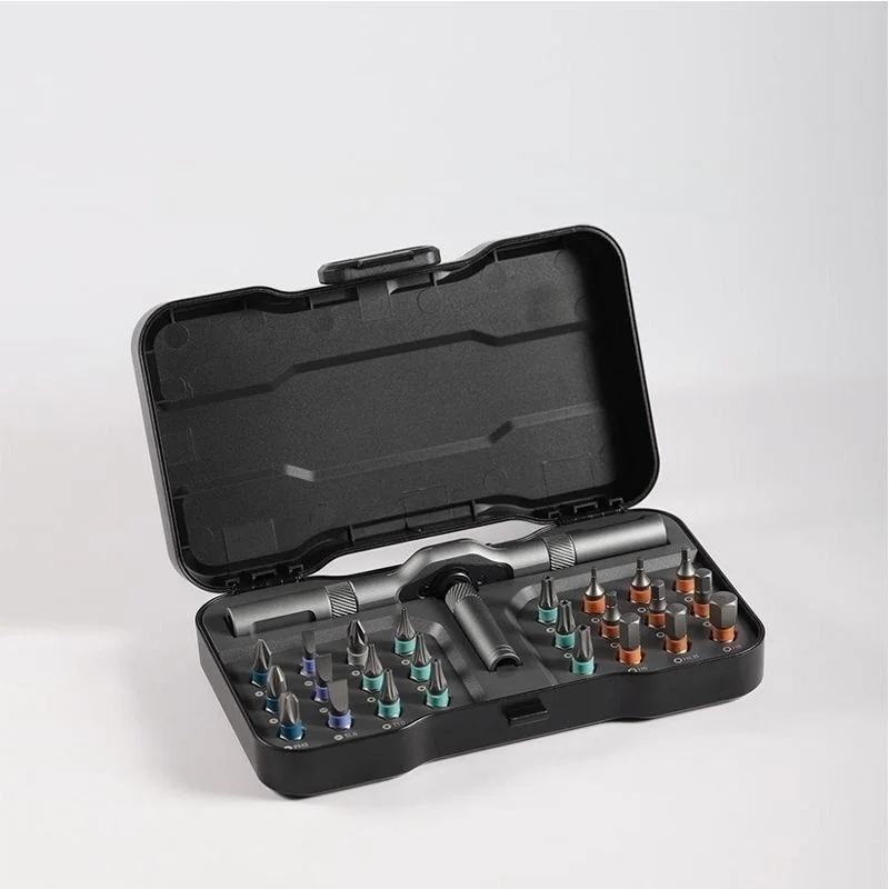 Diy Electronics Components Kit - 24 in 1ミニラチェットスクリュードライバーセット、磁気トルクスヘックスビットセット、精密修理ツールキット（PC、ラップトップ、電話、電子機器、DIY用）