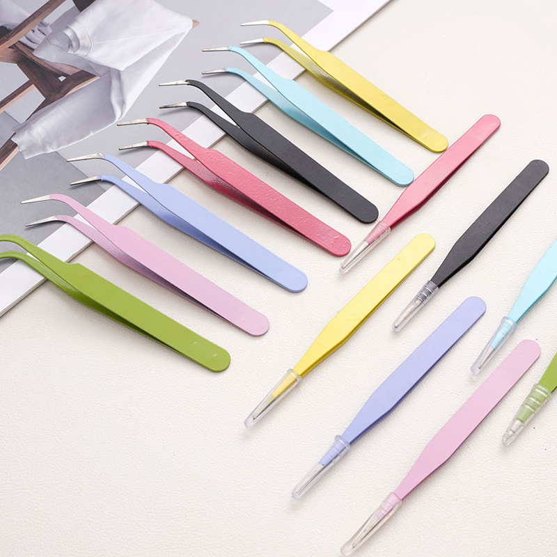 Diy Electronic Components - 1pc 10 センチメートル多機能カラフルな金属ピンセット DIY ハンドクラフトツールステッカーパーラービーズ &