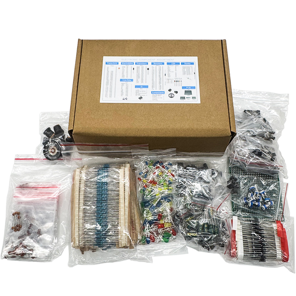 Diy Electronic Components - 1900個入り電子部品キット コンデンサ、抵抗器、トランジスタ、ダイオード、PCB、IC、電子製品DIYや愛好家向け