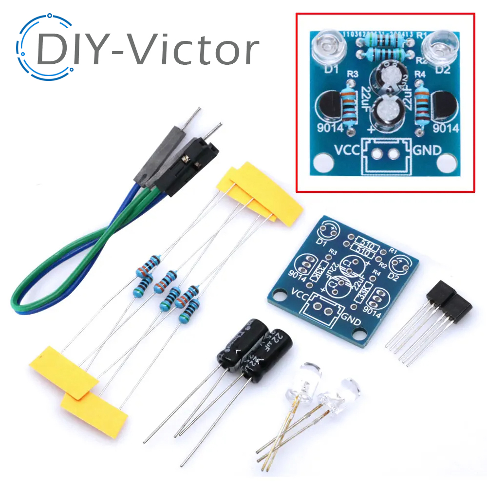 Diy Electronics Components Kit - Mht11-シングル5mm LEDフラッシュダイブキット,3v-14v回路,電気スイート,Arduino用1.6パーツ,点滅キット