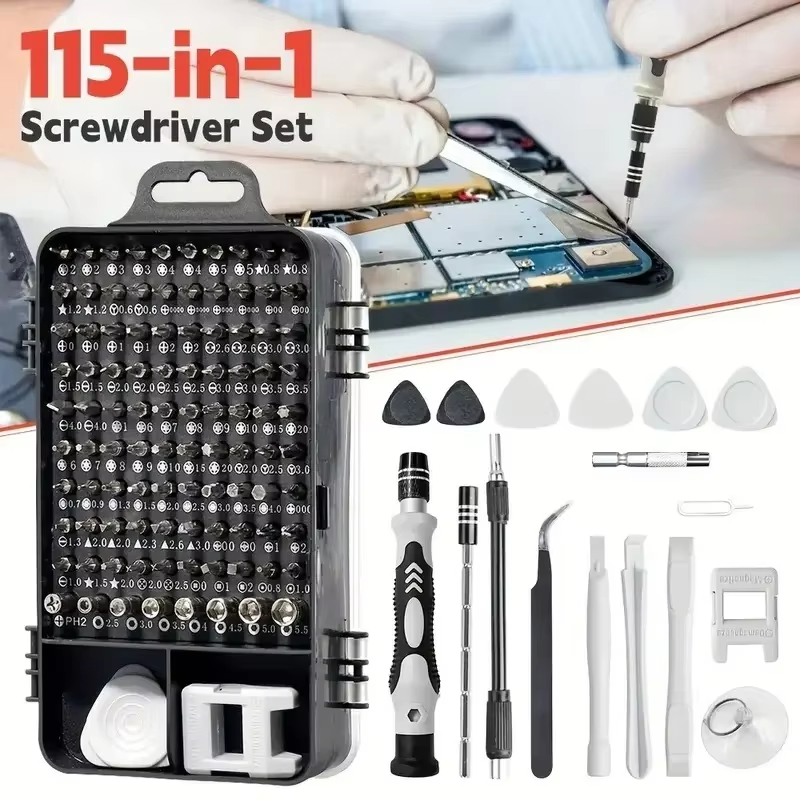 Diy Electronics Components Kit - 115-in-1精密ドライバーセット（磁気ビット付き）- 携帯電話、ノートパソコン、PC、DIYプロジェクト用電子機器修理ツールキット