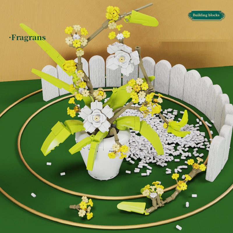 ビルディングブロック花蘭シリーズ盆栽少女構築おもちゃ花大人の - Diy Electronics For Adults のレビューと価格