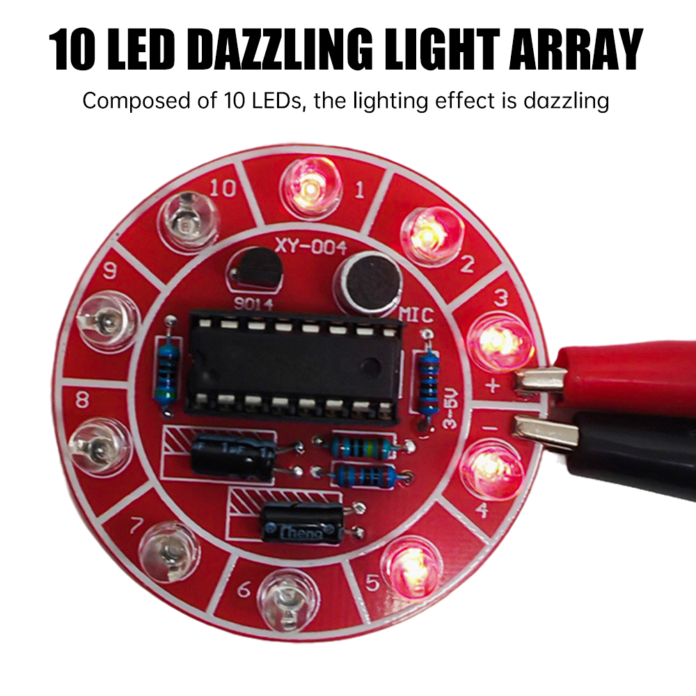 DC 3-5V 音声起動式回転LEDランニングライト DIY - Diy Electronics Components Kit のレビューと価格