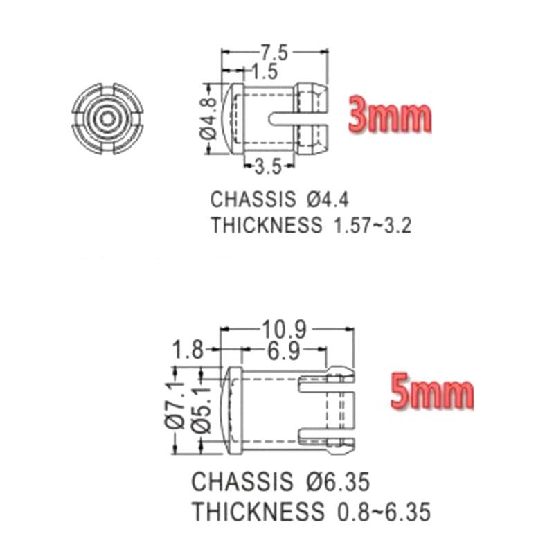 20 個 LED ランプシェード 3 ミリメートル 5 ミリ - Diy Electronics For Sale のレビューと価格