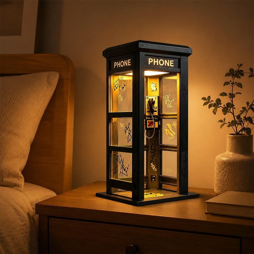 レトロな落書き電話ボックス型テーブルランプ ミニロンドン電話 - Diy Lamp Electronics のレビューと価格