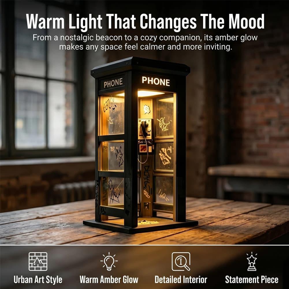 レトロな落書き電話ボックス型テーブルランプ ミニロンドン電話 - Diy Lamp Electronics のレビューと価格