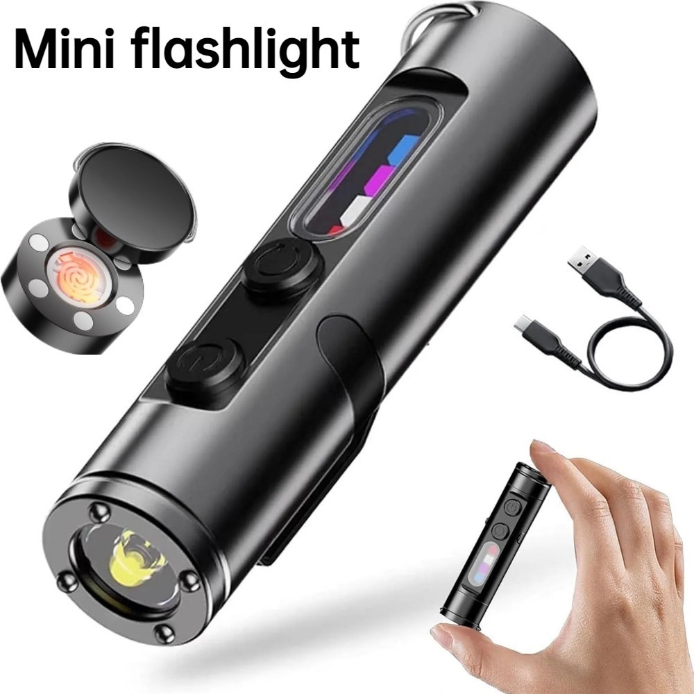 ミニ屋外懐中電灯タイプ C 充電式 LED 磁気トーチ ハッ - Diy Lamp Electronics のレビューと価格