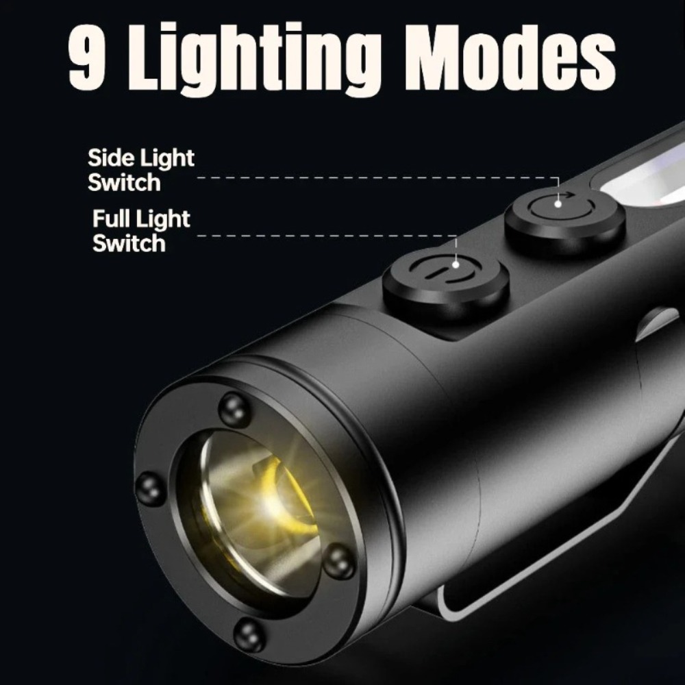 ミニ屋外懐中電灯タイプ C 充電式 LED 磁気トーチ ハッ - Diy Lamp Electronics のレビューと価格