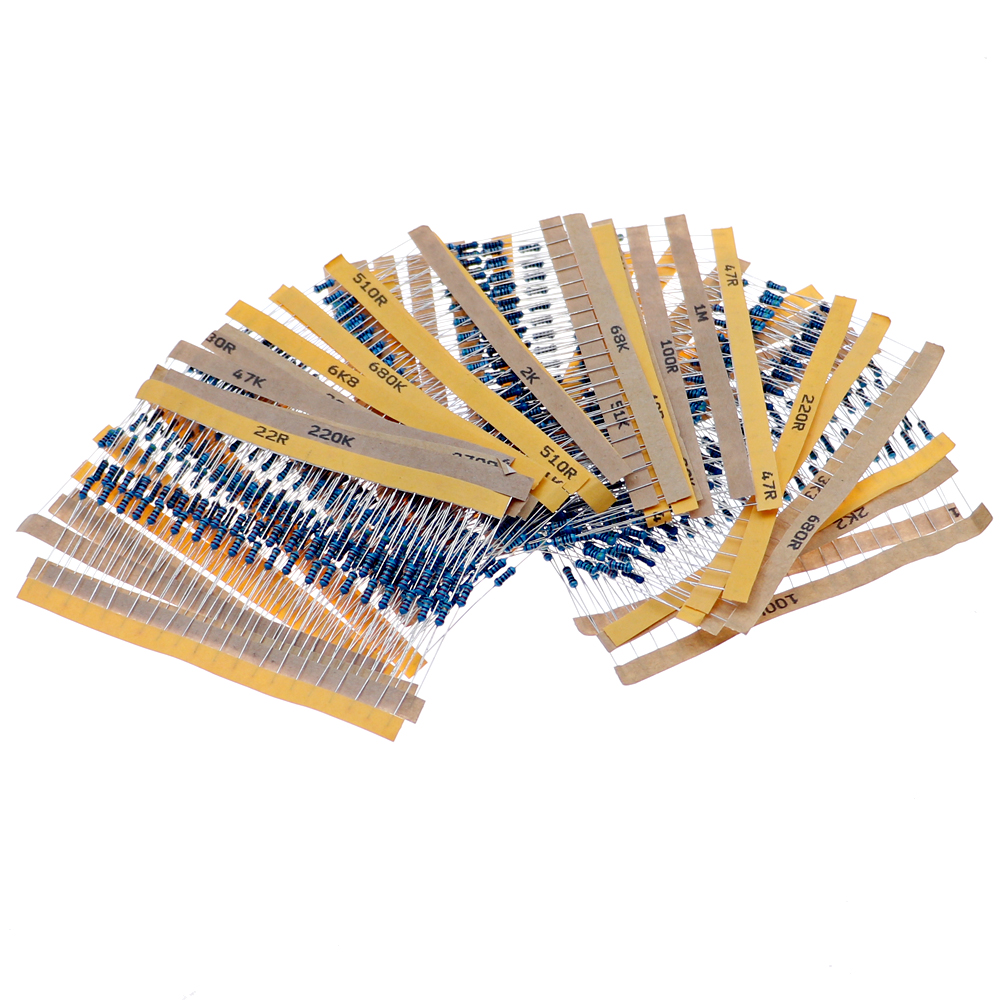 600 個 30 種類 x 20 個金属皮膜抵抗器パック 1 - Resistor Kit 1 4W のレビューと価格