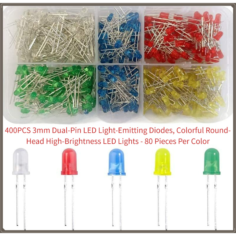400個の3mmデュアルピンLEDダイオード |   カラフ - R/Diy Electronics のレビューと価格
