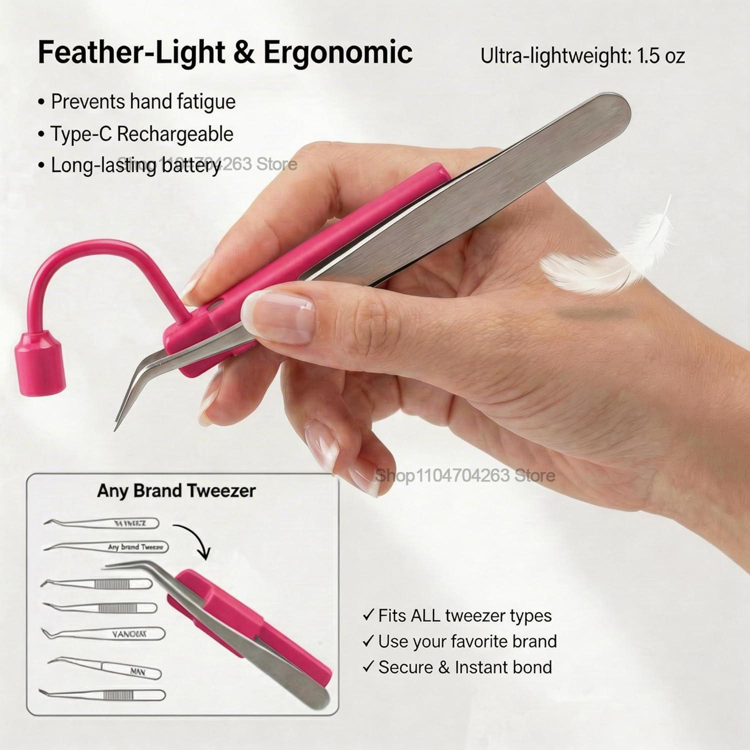 ミニUVまつげライト180 °   ピンセット用回転アタッチ - Diy Lamp Electronics のレビューと価格