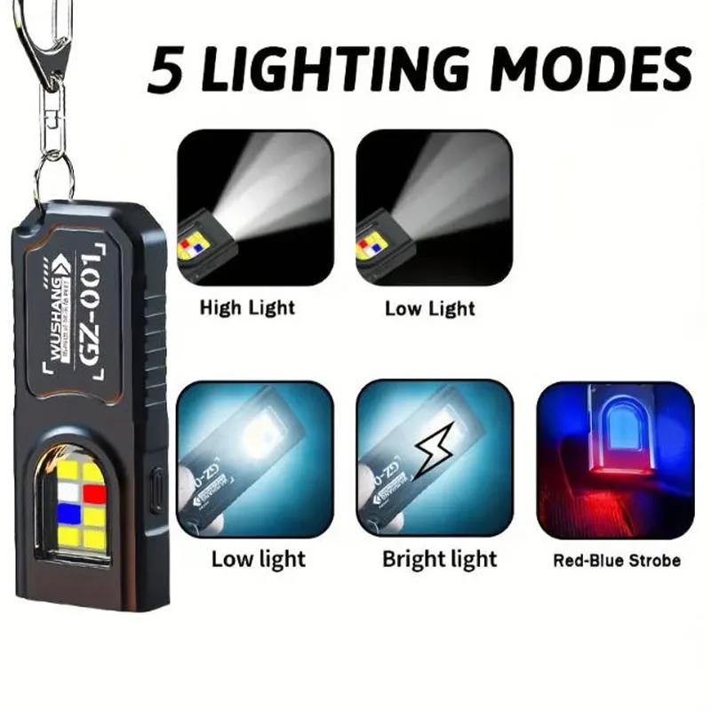 強力なミニCOB LEDキーホルダー懐中電灯、USB C充電 - Diy Lamp Electronics のレビューと価格