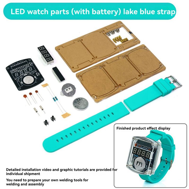 2X DIY腕時計LEDウォッチ電子キット0.28インチディ - Diy Electronics Learning Kit のレビューと価格