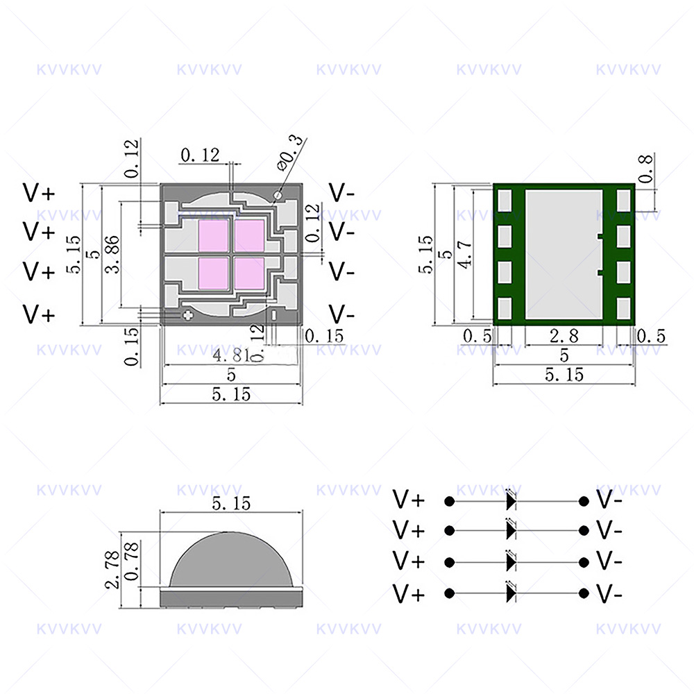 10W LED 5050 365nm 370nm 380nm - Diy Lamp Electronics のレビューと価格