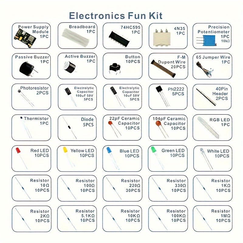 電子部品 電解コンデンサ 抵抗器 LED 830穴ブレッドボ - R/Diy Electronics のレビューと価格