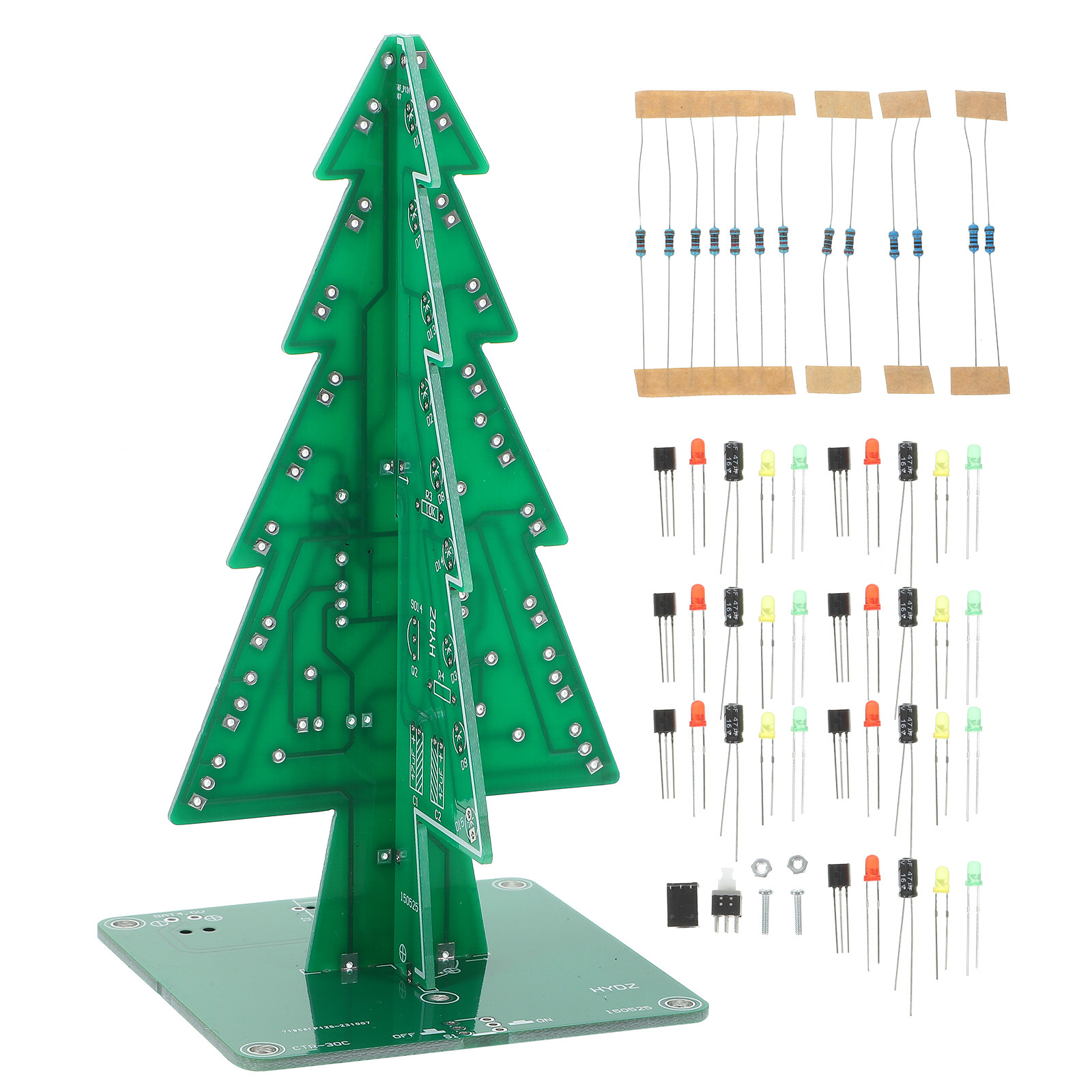 LEDクリスマスツリーキット 3DフラッシングDIY電子回路 - Diy Electronics Projects For Adults のレビューと価格