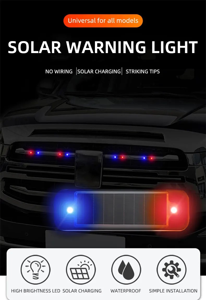 ミニ LED 太陽光発電車の警告灯夜間セキュリティ模擬警報ワ - Diy Lamp Electronics のレビューと価格
