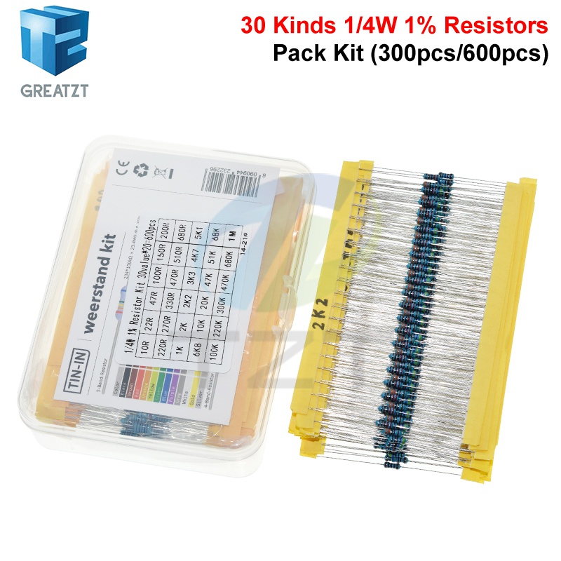 Greatzt-各種抵抗器パッケージ,30,1 w,4w,1 - Resistor Kit 1 4W のレビューと価格
