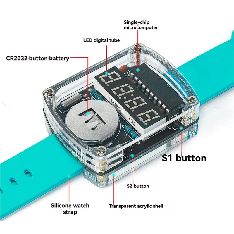 2X DIY 時計 LED 時計電子キット 0.28 インチ - Diy Electronics Learning Kit のレビューと価格